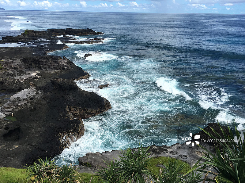 萨摩亚萨瓦伊Alofaaga海边图片素材