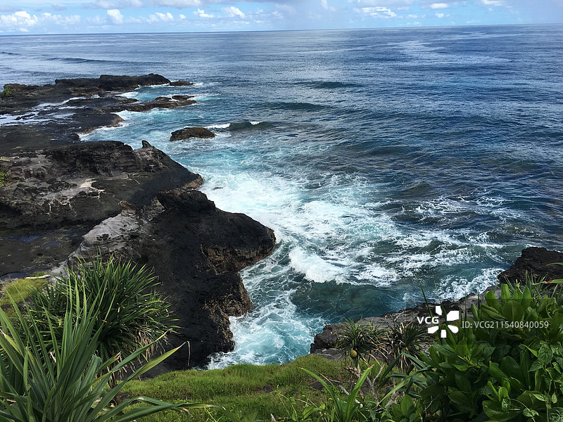 萨摩亚萨瓦伊Alofaaga海边图片素材