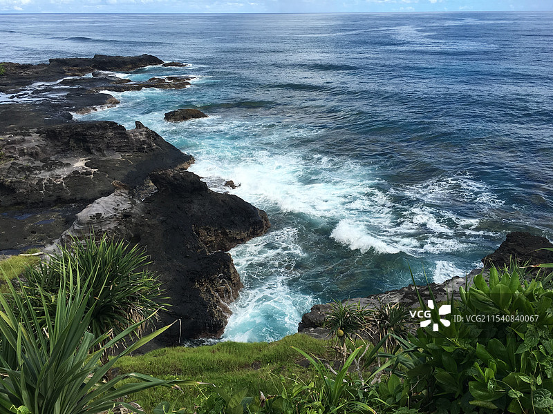 萨摩亚萨瓦伊Alofaaga海边图片素材