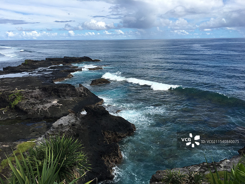 萨摩亚萨瓦伊Alofaaga海边图片素材