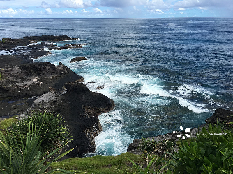 萨摩亚萨瓦伊Alofaaga海边图片素材