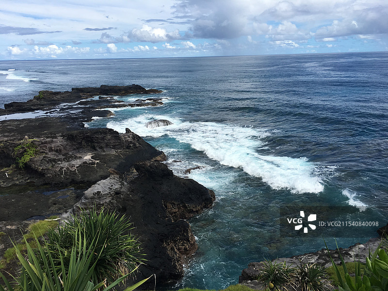 萨摩亚萨瓦伊Alofaaga海边图片素材