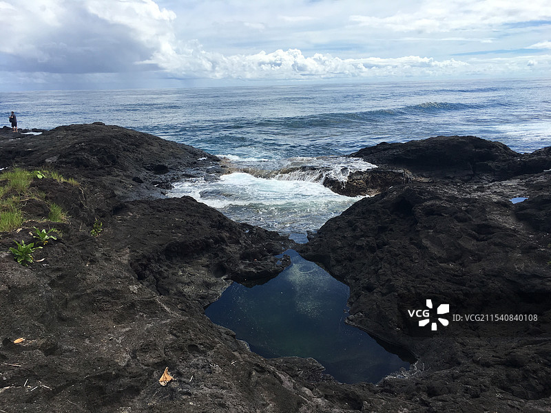 萨摩亚萨瓦伊Alofaaga海边图片素材