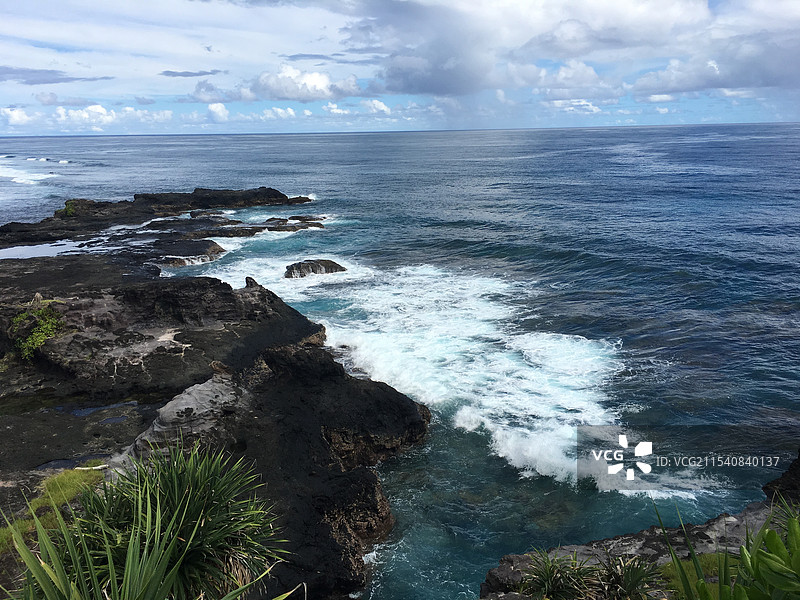 萨摩亚萨瓦伊Alofaaga海边图片素材