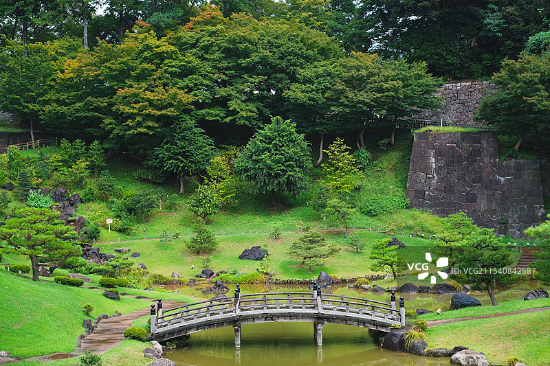 日本金泽城公园玉泉院丸庭园日式园林庭院图片素材