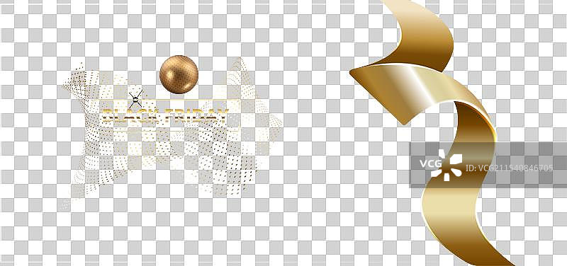 黑色星期五横幅是黑色和金色的，带有一个图片素材