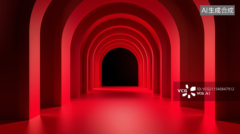 【AI数字艺术】红色拱门背景图图片素材