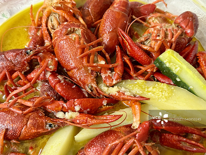 中华美食之金汤蒜泥小龙虾图片素材