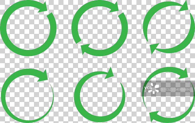 旋转箭头图标 绿色环保箭头图片素材
