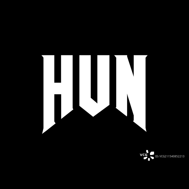 技术公司“HUN”的字母标志设计图片素材