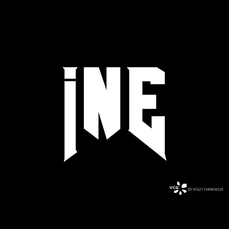 科技公司INE的字母标志设计图片素材