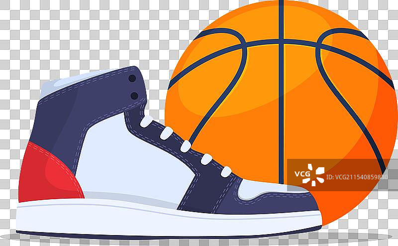 篮球和运动鞋的主题组合图片素材