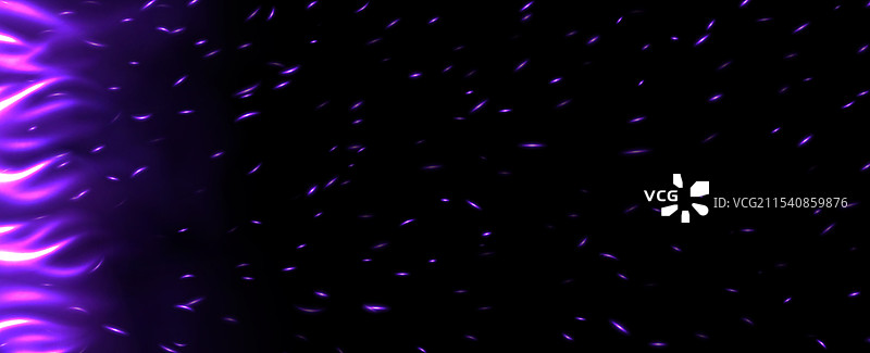 紫色火焰伴随火花和飞舞的火星图片素材
