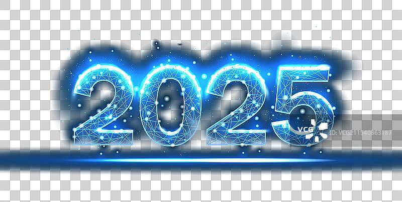 2025数字新年蓝色背景图片素材