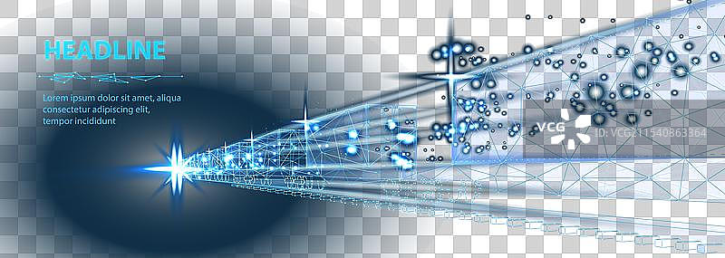 蓝色多式联运的货运列车与集装箱图片素材