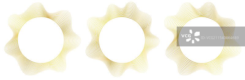 带有波浪角的抽象框架圆形边框图片素材