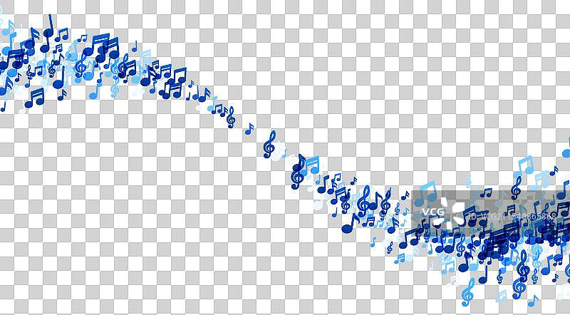 动态蓝色音乐音符波浪图片素材