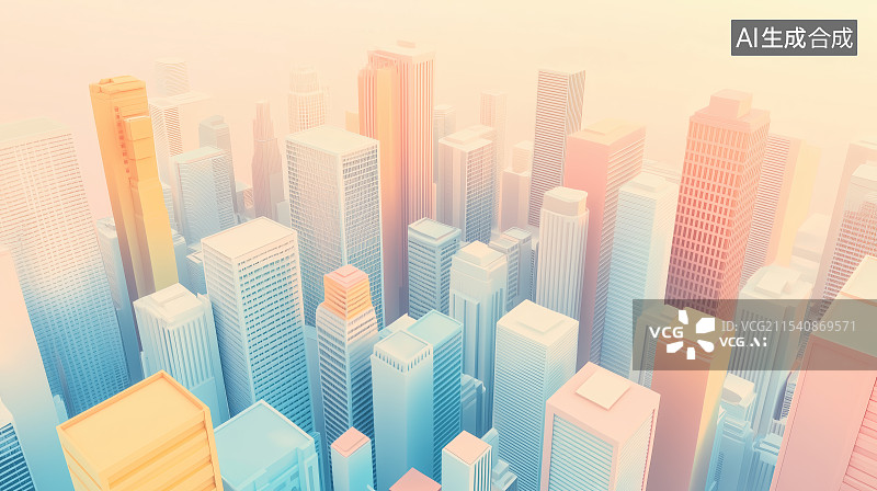 【AI数字艺术】极简主义城市轮廓剪影天际线插画图片素材