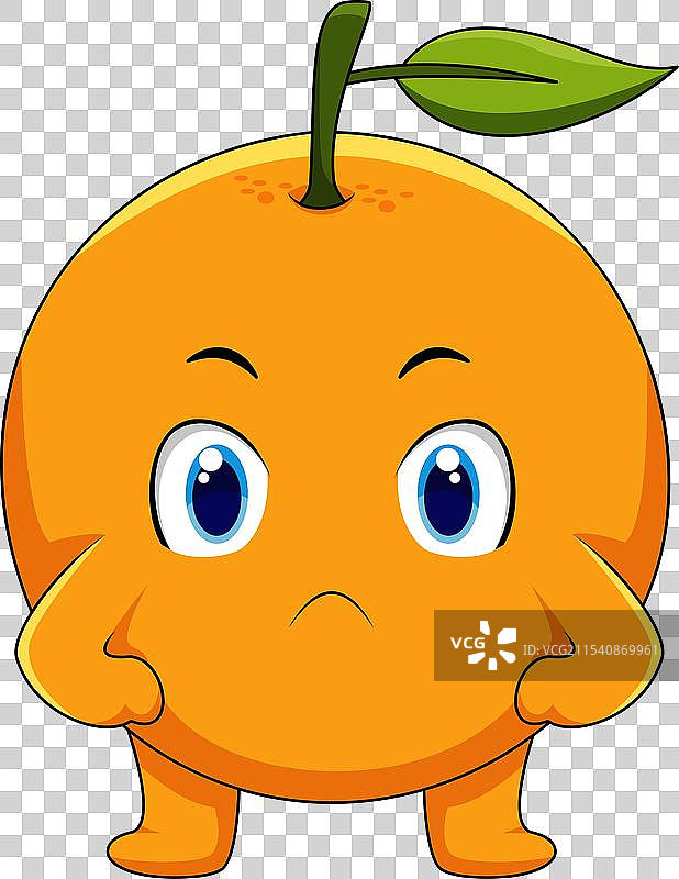 可爱的橙子露出愤怒的表情图片素材