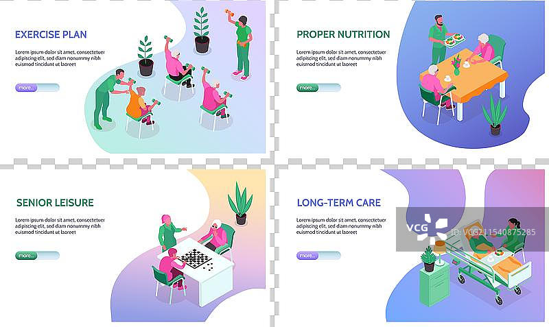 养老院横幅套装图片素材