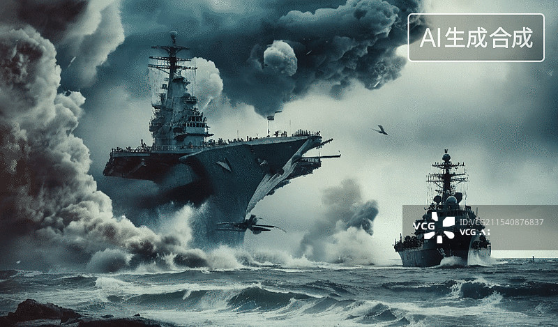 【AI数字艺术】海上激战图片素材