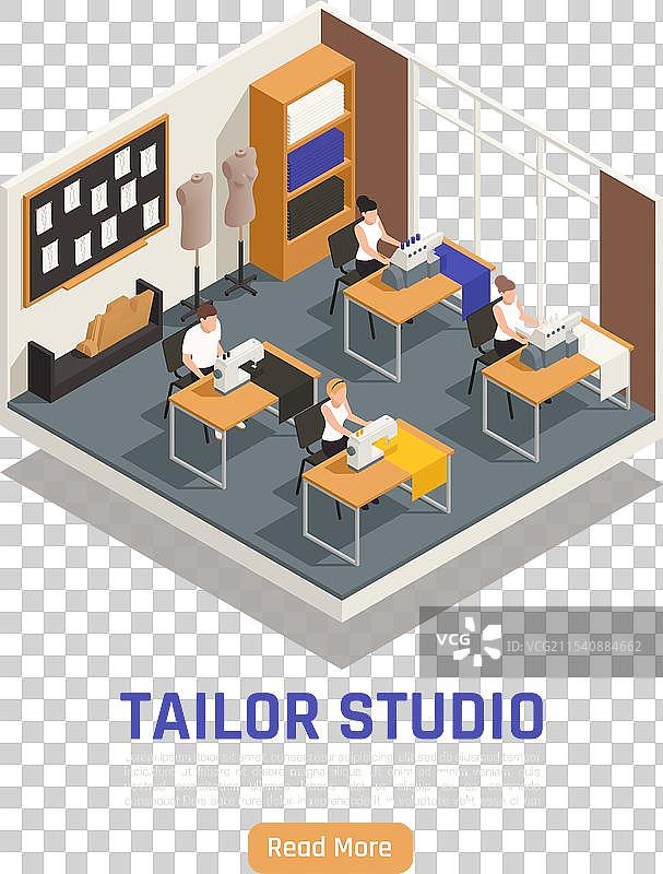 时尚工作室等距构图图片素材