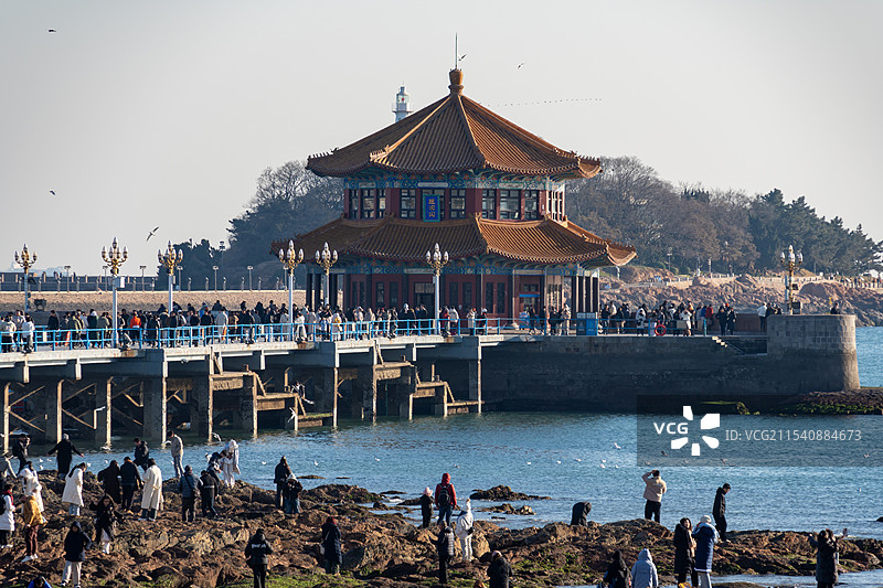 青岛栈桥回澜阁图片素材