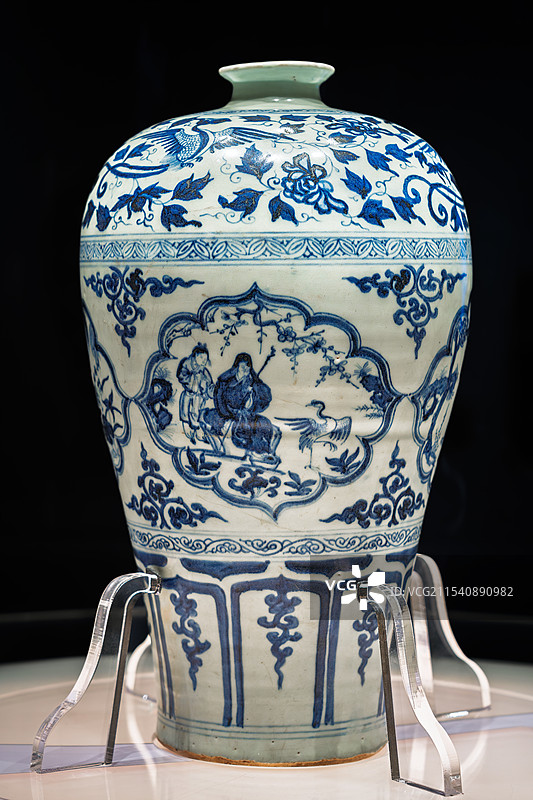 元青花四爱梅瓶—林逋爱梅鹤图片素材