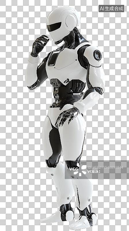 【AI数字艺术】AI人工智能机器人在思考图片素材