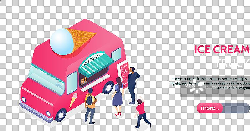 冰淇淋车横幅图片素材