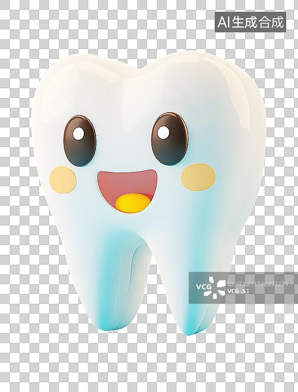 【AI数字艺术】3D卡通牙齿 牙齿美白 口腔健康图片素材