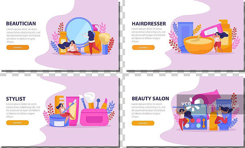 美容院平面横幅套装图片素材