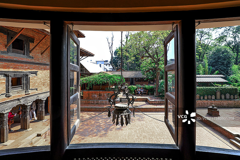 尼布尔加德满都马拉王宫之窗外图片素材