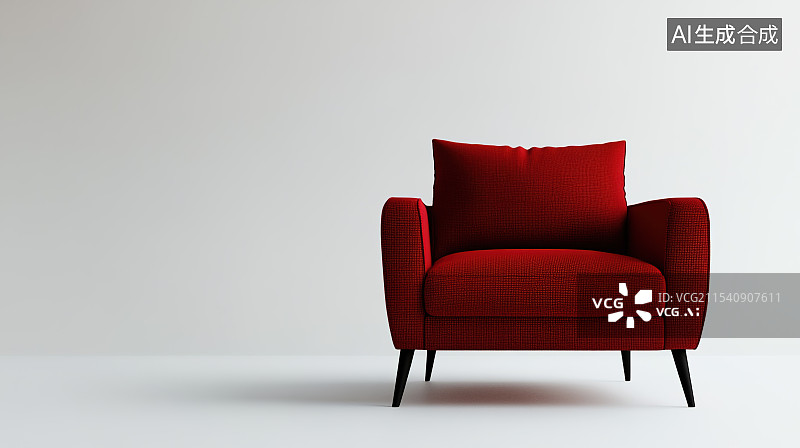 【AI数字艺术】红色单人沙发图片素材