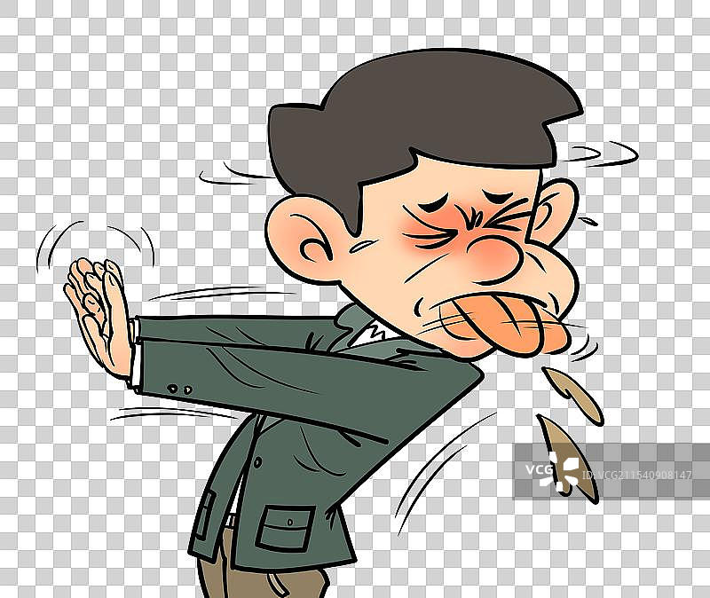 漫画良药苦口拒绝喝药卡通漫画人物元素图片素材