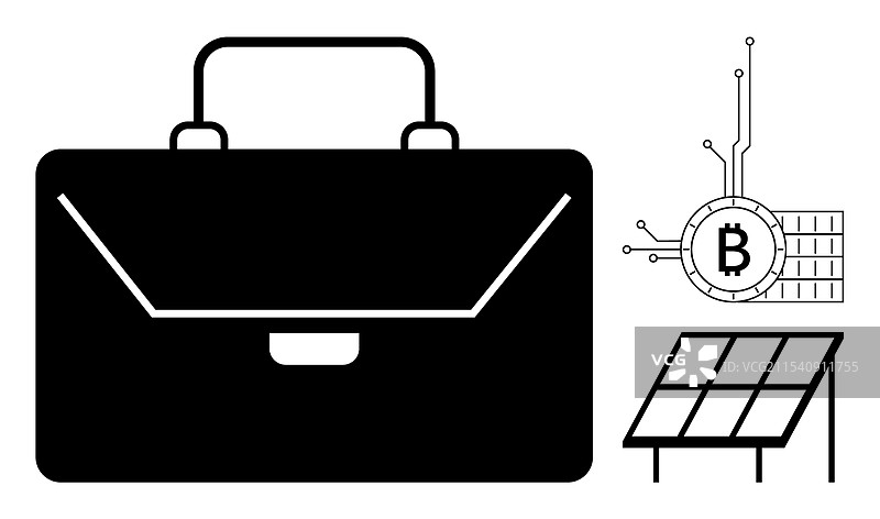 数字金融与可再生能源的现代化图片素材