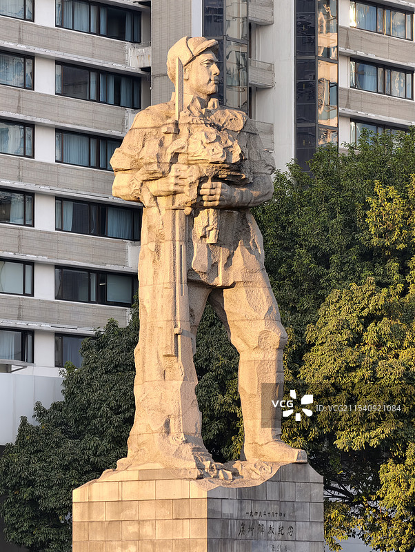 广州解放纪念碑雕塑特写镜头图片素材
