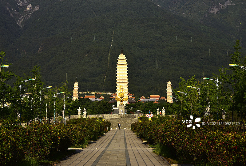 云南大理崇圣寺三塔公园图片素材