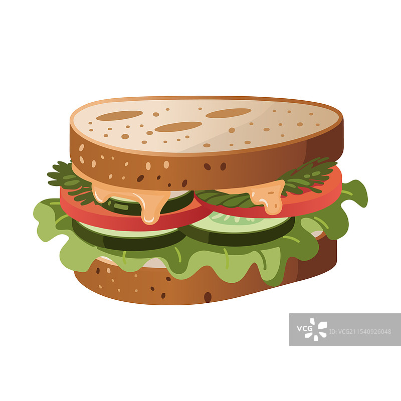 蔬菜三明治图标插图图片素材