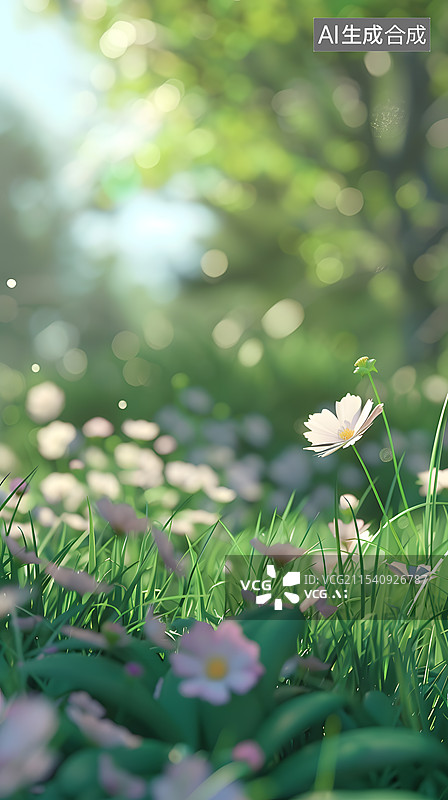 【AI数字艺术】春分鲜花花朵节气风景图片素材
