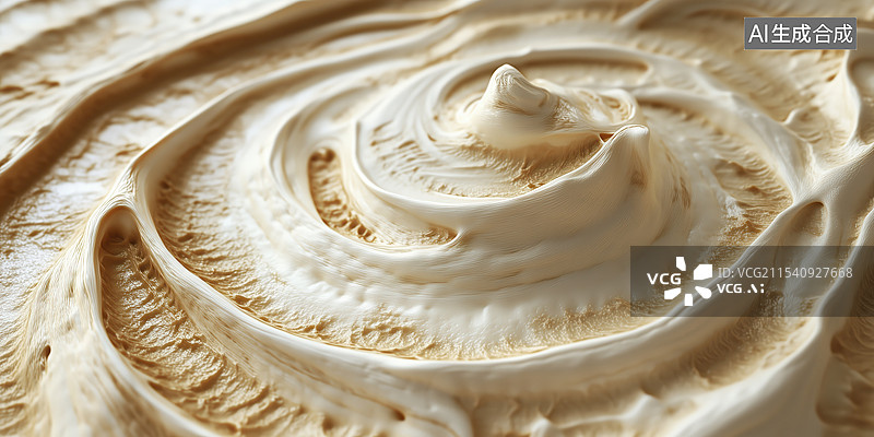 【AI数字艺术】明亮奶油巧克力液体漩涡抽象艺术背景插画图片素材