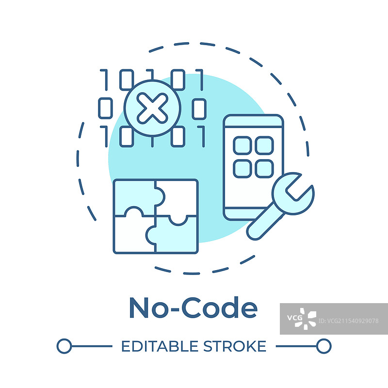 无代码软蓝色概念图标图片素材