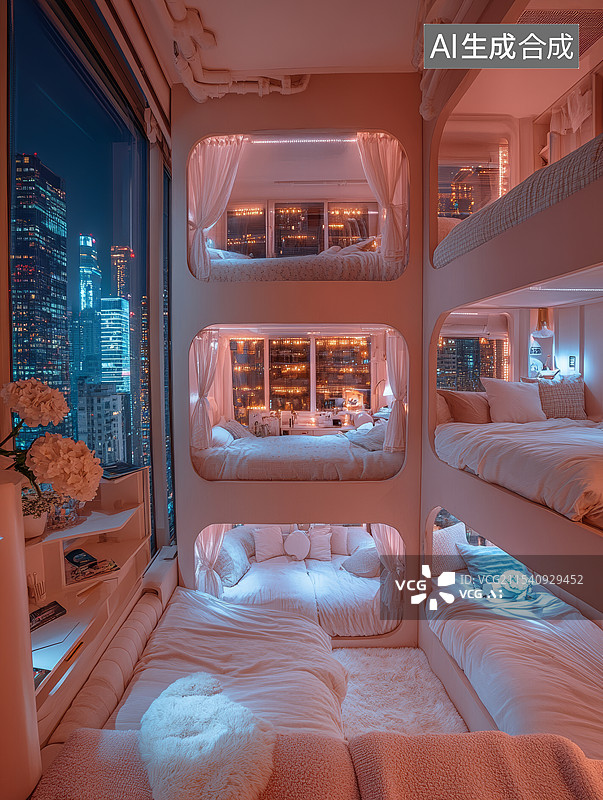 【AI数字艺术】多层卧室室内设计图片素材