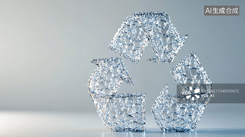【AI数字艺术】3D环保标志背景图片素材