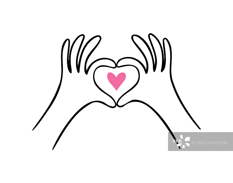 手和心的涂鸦手绘图标图片素材