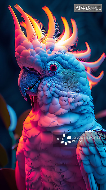 【AI数字艺术】色彩鲜艳的鹦鹉图片素材