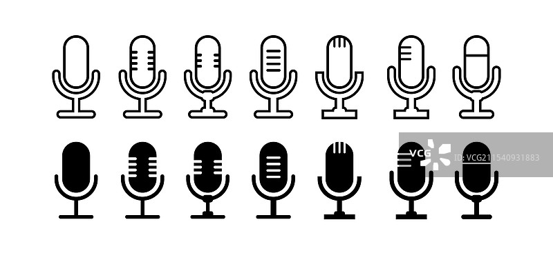 麦克风图标集 音频麦克风图片素材