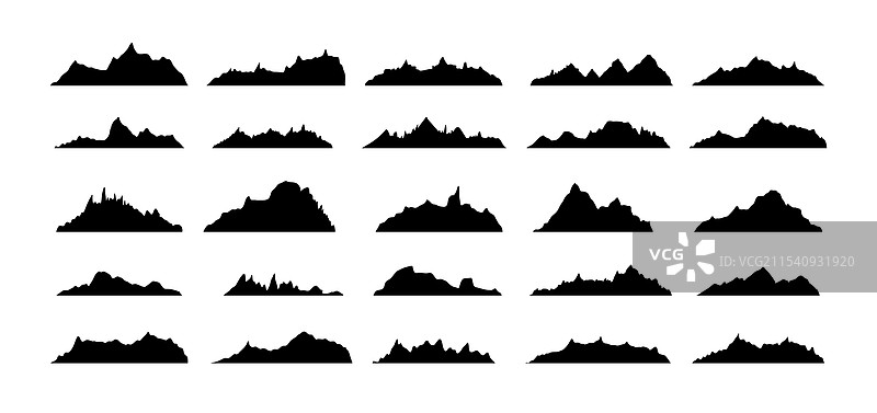 山脊峰轮廓平面风格图片素材