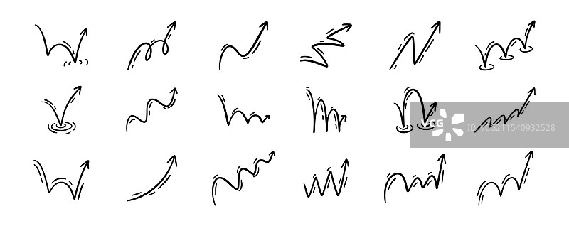 弹跳效果箭头涂鸦集 漫画与动漫图片素材