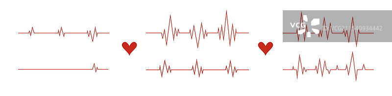 心跳线脉搏心电图心脏图标图片素材